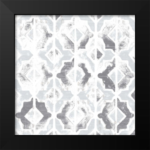 Monoprint Tile VII Black Modern Wood Framed Art Print by Vess, June Erica