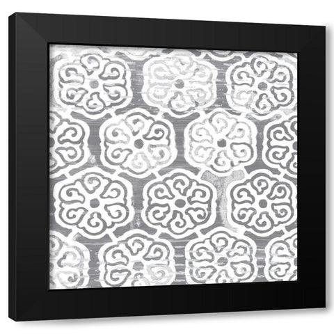 Monoprint Tile VIII Black Modern Wood Framed Art Print by Vess, June Erica
