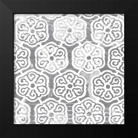 Monoprint Tile VIII Black Modern Wood Framed Art Print by Vess, June Erica