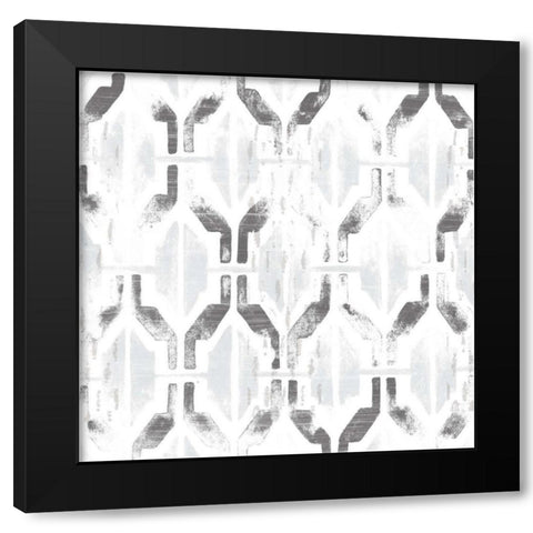 Monoprint Tile IX Black Modern Wood Framed Art Print with Double Matting by Vess, June Erica