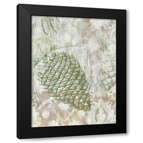 Pinecone Fresco I Black Modern Wood Framed Art Print with Double Matting by Vess, June Erica