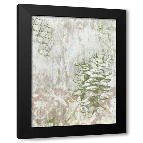 Pinecone Fresco II Black Modern Wood Framed Art Print with Double Matting by Vess, June Erica