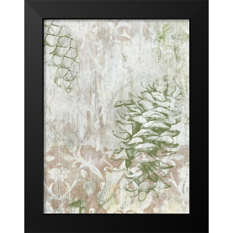 Pinecone Fresco II Black Modern Wood Framed Art Print by Vess, June Erica