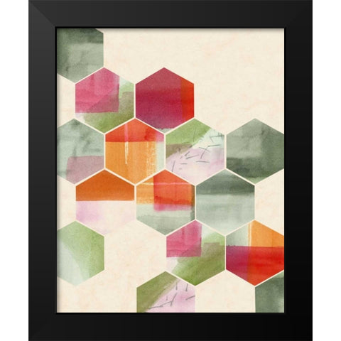 Color Pop Honeycomb I Black Modern Wood Framed Art Print by Popp, Grace