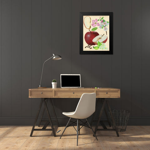 Apple and Blossom Study I Black Modern Wood Framed Art Print by Wang, Melissa