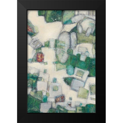 Jigsaw II Black Modern Wood Framed Art Print by Crawford, Beverly