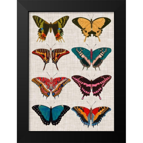 Polychrome Butterflies I Black Modern Wood Framed Art Print by Vision Studio