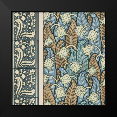 Nouveau Textile Motif IV Black Modern Wood Framed Art Print by Vision Studio