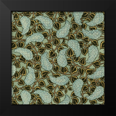 Nouveau Textile Motif V Black Modern Wood Framed Art Print by Vision Studio