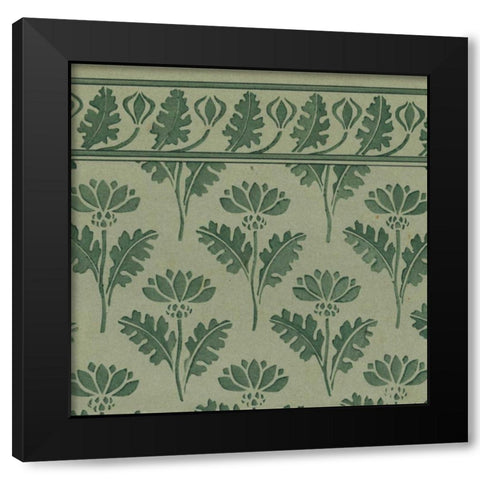 Nouveau Textile Motif VII Black Modern Wood Framed Art Print with Double Matting by Vision Studio