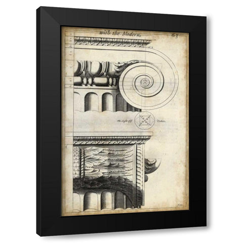 Architectural Composition II Black Modern Wood Framed Art Print by Vision Studio