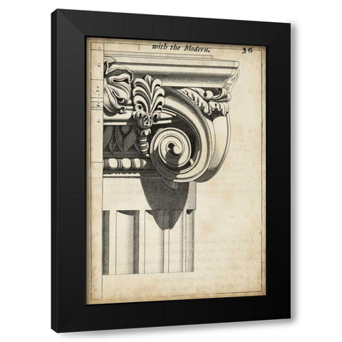 Architectural Composition III Black Modern Wood Framed Art Print with Double Matting by Vision Studio