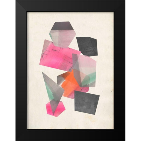 Collaged Shapes II Black Modern Wood Framed Art Print by Goldberger, Jennifer