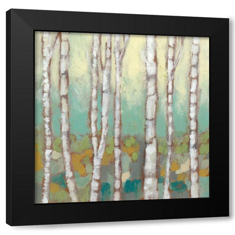 Kaleidoscope Birches I Black Modern Wood Framed Art Print by Goldberger, Jennifer
