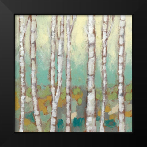 Kaleidoscope Birches I Black Modern Wood Framed Art Print by Goldberger, Jennifer