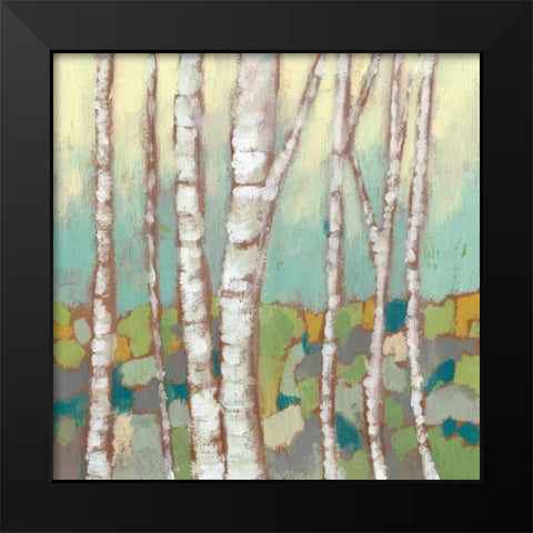 Kaleidoscope Birches II Black Modern Wood Framed Art Print by Goldberger, Jennifer