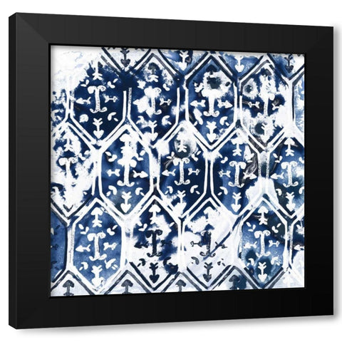 Indigo Impression IV Black Modern Wood Framed Art Print with Double Matting by Vess, June Erica