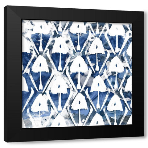 Indigo Impression VI Black Modern Wood Framed Art Print by Vess, June Erica