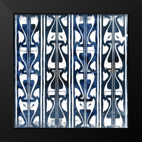 Indigo Impression VII Black Modern Wood Framed Art Print by Vess, June Erica
