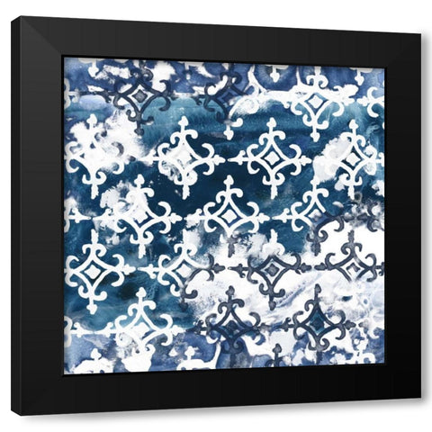Indigo Impression VIII Black Modern Wood Framed Art Print with Double Matting by Vess, June Erica