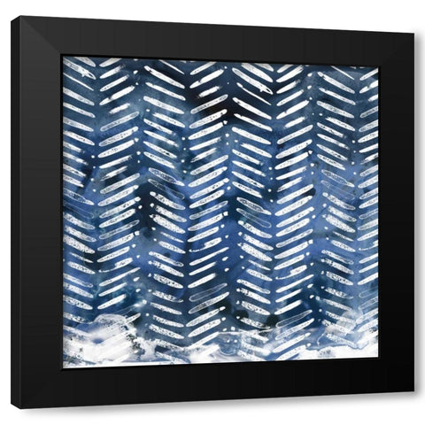 Indigo Impression IX Black Modern Wood Framed Art Print with Double Matting by Vess, June Erica