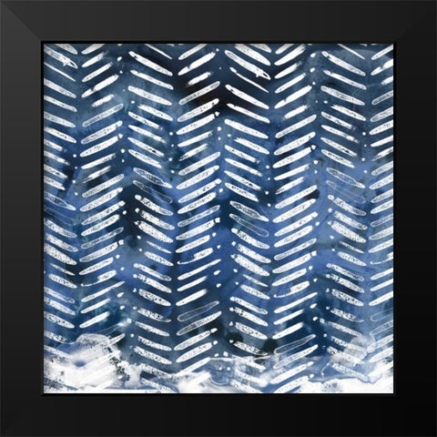 Indigo Impression IX Black Modern Wood Framed Art Print by Vess, June Erica