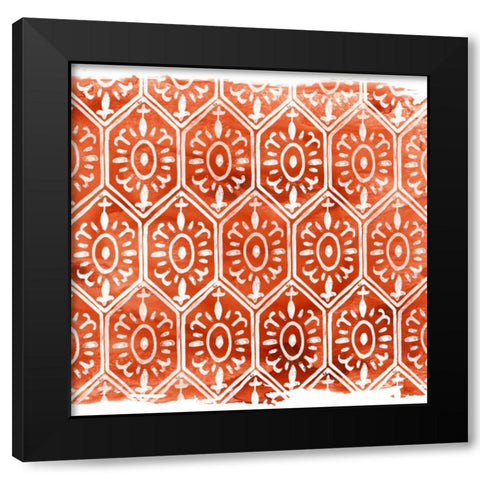 Crimson Motif II Black Modern Wood Framed Art Print with Double Matting by Vess, June Erica