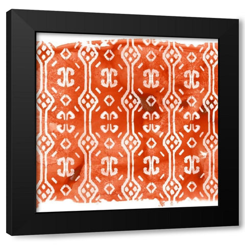 Crimson Motif III Black Modern Wood Framed Art Print with Double Matting by Vess, June Erica