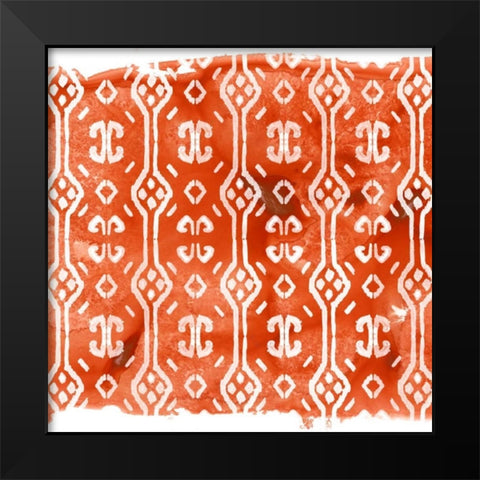 Crimson Motif III Black Modern Wood Framed Art Print by Vess, June Erica