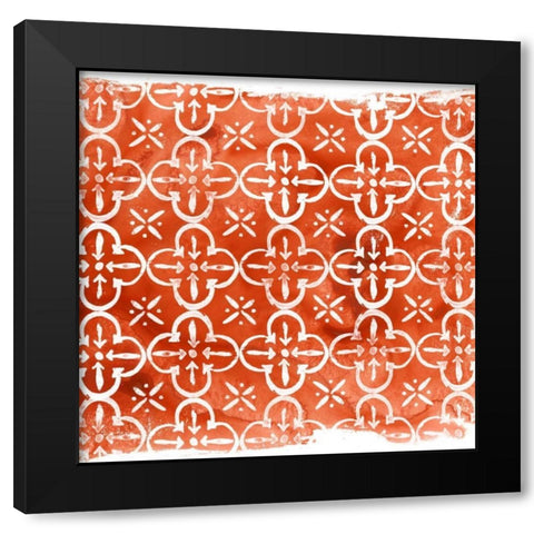 Crimson Motif IV Black Modern Wood Framed Art Print with Double Matting by Vess, June Erica