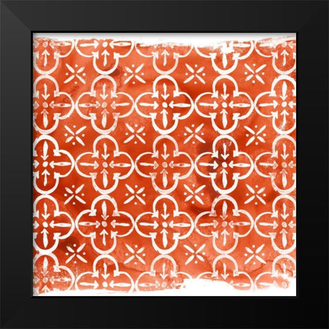 Crimson Motif IV Black Modern Wood Framed Art Print by Vess, June Erica