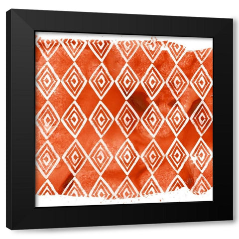 Crimson Motif VI Black Modern Wood Framed Art Print with Double Matting by Vess, June Erica