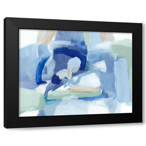 Blue Formation I Black Modern Wood Framed Art Print with Double Matting by Long, Christina