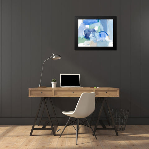 Blue Formation II Black Modern Wood Framed Art Print by Long, Christina