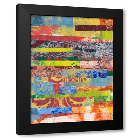 Monoprint Collage I Black Modern Wood Framed Art Print by Moore, Regina