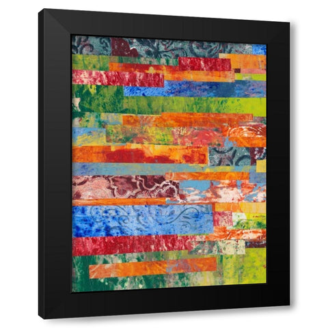 Monoprint Collage III Black Modern Wood Framed Art Print by Moore, Regina