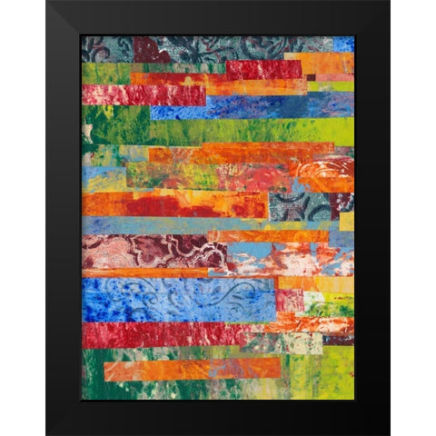 Monoprint Collage III Black Modern Wood Framed Art Print by Moore, Regina
