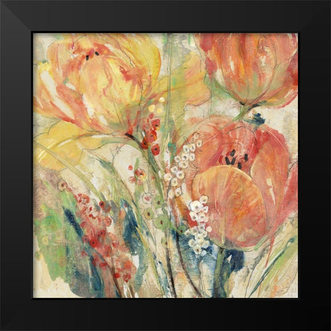 Spring Tulip Array I Black Modern Wood Framed Art Print by OToole, Tim