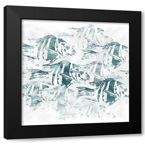 Sealife Batik I Black Modern Wood Framed Art Print with Double Matting by Vess, June Erica