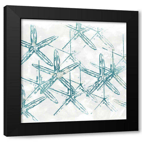 Sealife Batik VII Black Modern Wood Framed Art Print with Double Matting by Vess, June Erica