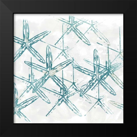 Sealife Batik VII Black Modern Wood Framed Art Print by Vess, June Erica