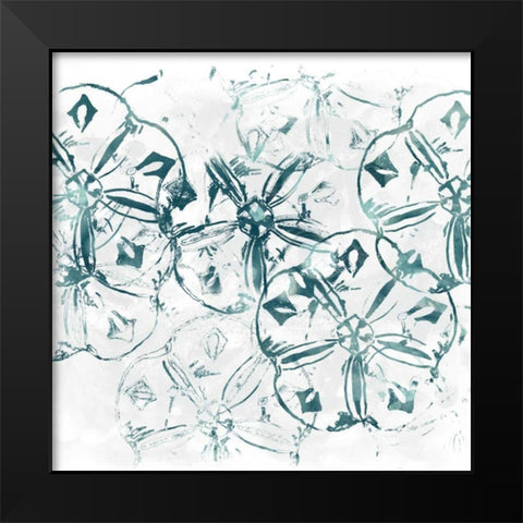 Sealife Batik VIII Black Modern Wood Framed Art Print by Vess, June Erica