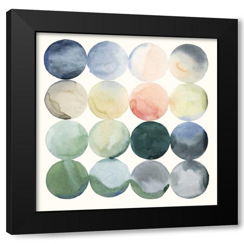 Pastel Hoops I Black Modern Wood Framed Art Print by Popp, Grace