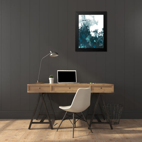 Indigo Tempest II Black Modern Wood Framed Art Print by Vess, June Erica