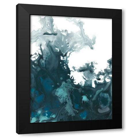 Indigo Tempest II Black Modern Wood Framed Art Print with Double Matting by Vess, June Erica