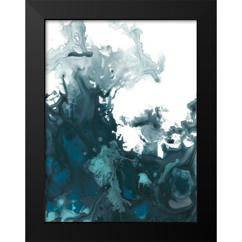 Indigo Tempest II Black Modern Wood Framed Art Print by Vess, June Erica