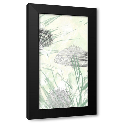 Sand and Surf II Black Modern Wood Framed Art Print by Vess, June Erica