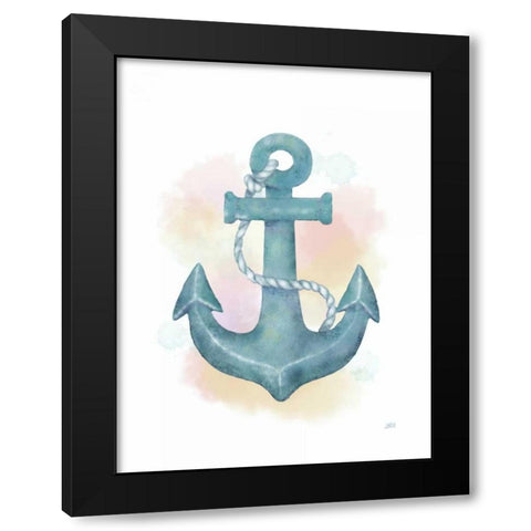 Watercolor Anchor Black Modern Wood Framed Art Print by Reynolds, Jade