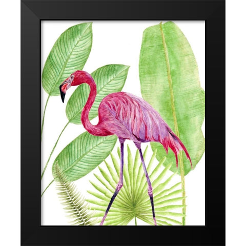 Tropical Flamingo I Black Modern Wood Framed Art Print by Wang, Melissa