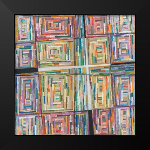 Dot Pattern  Black Modern Wood Framed Art Print by Galapon, Nikki